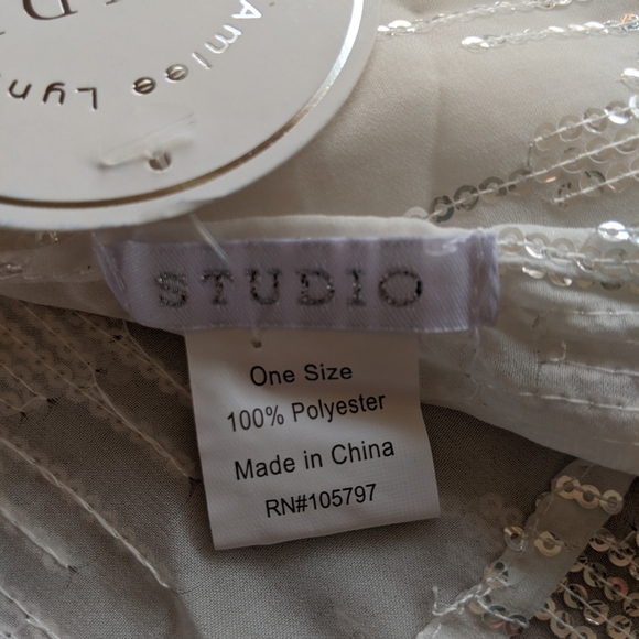 Silver Beaded Evening Scarf - Picture 2 of 3